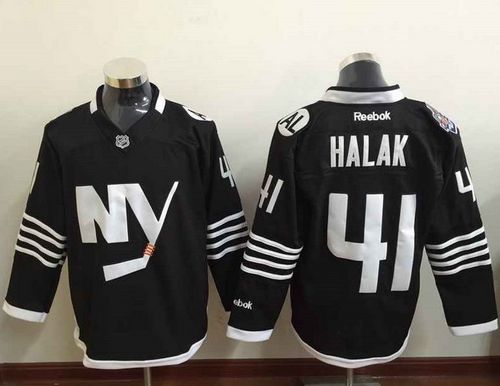 Islanders #41 Jaroslav Halak Black Alternate Stitched NHL Jersey