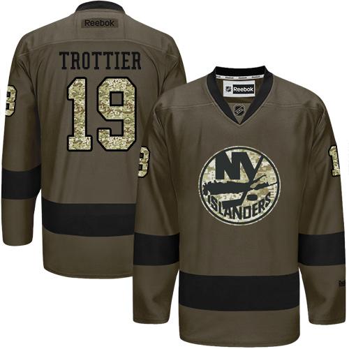 Islanders #19 Bryan Trottier Green Salute to Service Stitched NHL Jersey