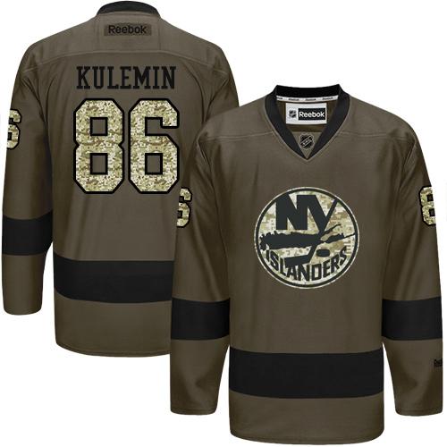 Islanders #86 Nikolay Kulemin Green Salute to Service Stitched NHL Jersey