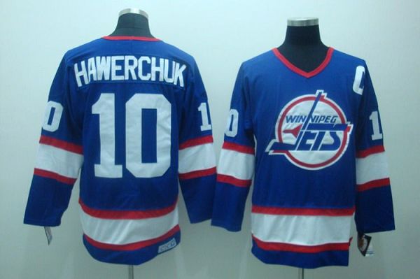 Jets #10 Dale Hawerchuk Stitched Blue CCM Throwback NHL Jersey
