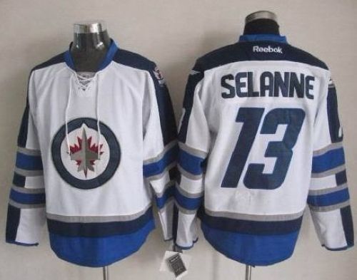 Jets #13 Teemu Selanne White 2011 Style Stitched NHL Jersey
