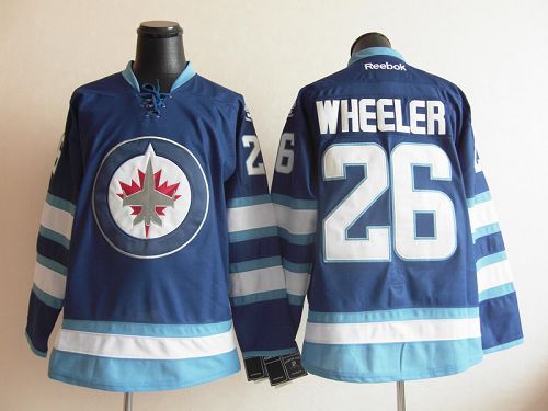Jets #26 Black Wheeler Dark Blue 2011 Style Stitched NHL Jersey
