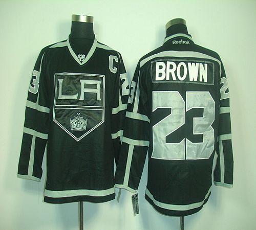 Kings #23 Dustin Brown Black Ice Stitched NHL Jersey
