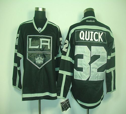 Kings #32 Jonathan Quick Black Ice Stitched NHL Jersey