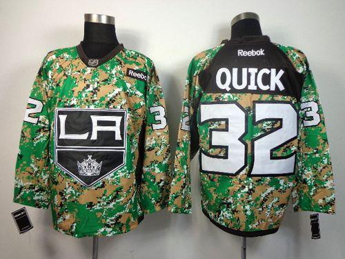 Kings #32 Jonathan Quick Camo Veterans Day Practice Stitched NHL Jersey