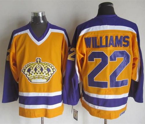 Kings #22 Tiger Williams Yellow/Purple CCM Throwback Stitched NHL Jersey
