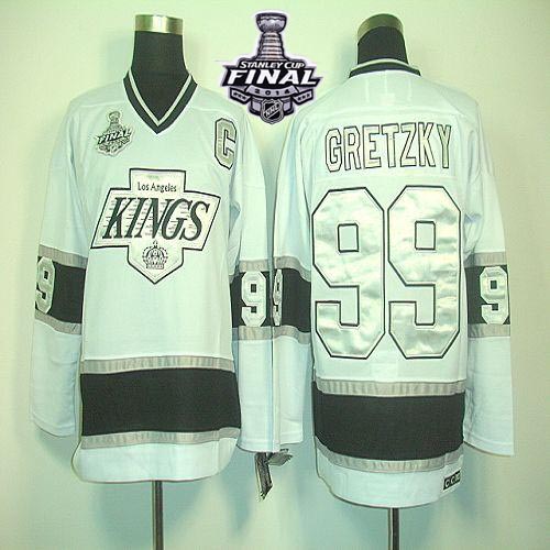 Kings #99 Wayne Gretzky White CCM Throwback 2014 Stanley Cup Finals Stitched NHL Jersey