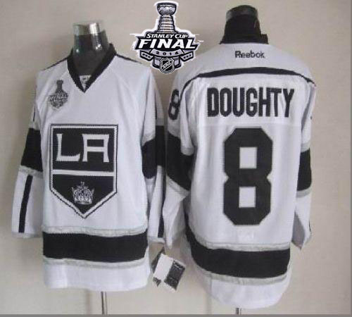 Kings #8 Drew Doughty White Road 2014 Stanley Cup Finals Stitched NHL Jersey