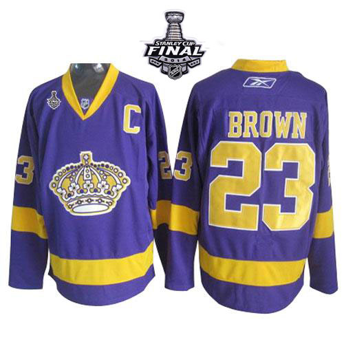 Kings #23 Dustin Brown Purple 2014 Stanley Cup Finals Stitched NHL Jersey