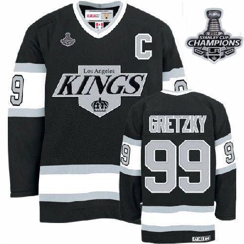 Kings #99 Wayne Gretzky Black CCM Throwback 2014 Stanley Cup Champions Stitched NHL Jersey