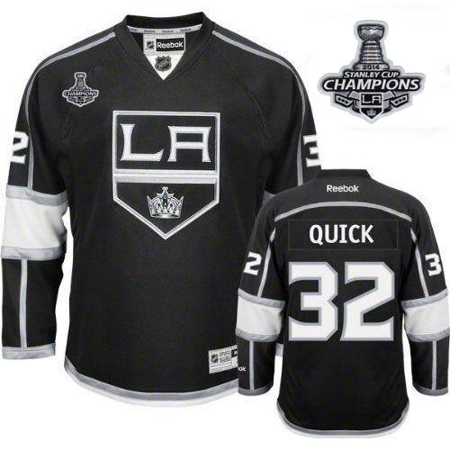 Kings #32 Jonathan Quick Black Home 2014 Stanley Cup Champions Stitched NHL Jersey