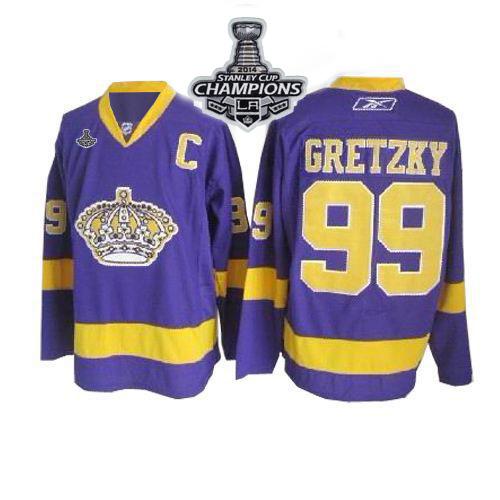 Kings #99 Wayne Gretzky Purple 2014 Stanley Cup Champions Stitched NHL Jersey