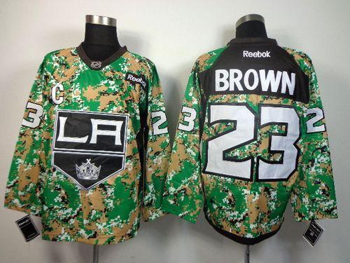Kings #23 Dustin Brown Camo Veterans Day Practice Stitched NHL Jersey
