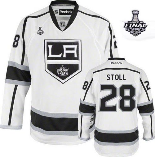 Kings #28 Jarret Stoll White Road 2014 Stanley Cup Finals Stitched NHL Jersey