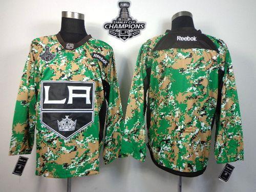 Kings Blank Camo Veterans Day Practice 2014 Stanley Cup Champions Stitched NHL Jersey