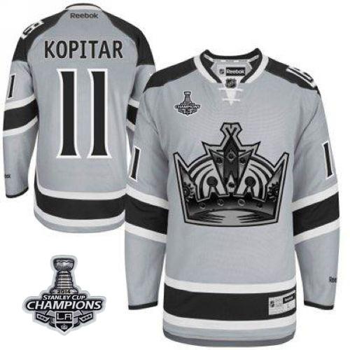 Kings #11 Anze Kopitar Grey 2014 Stadium Series Stanley Cup Champions Stitched NHL Jersey