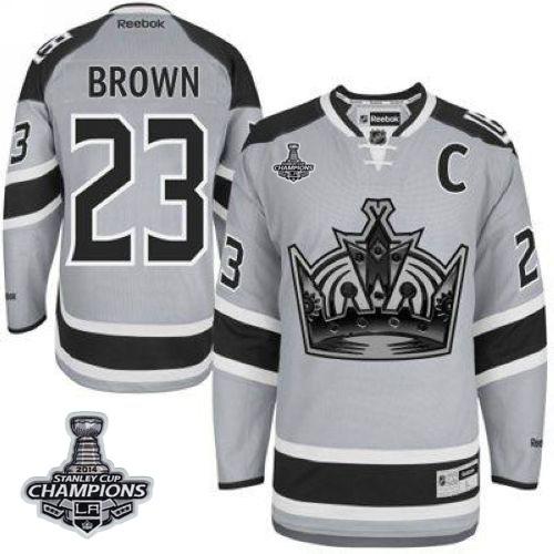 Kings #23 Dustin Brown Grey 2014 Stadium Series Stanley Cup Champions Stitched NHL Jersey