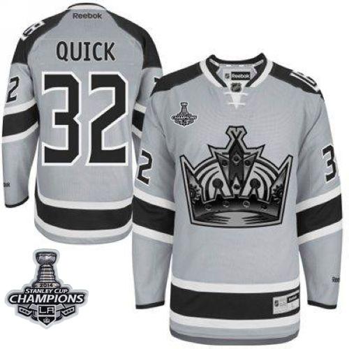 Kings #32 Jonathan Quick Grey 2014 Stadium Series Stanley Cup Champions Stitched NHL Jersey