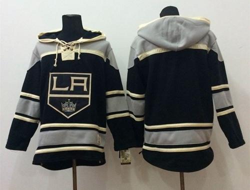 Kings Blank Black Sawyer Hooded Sweatshirt Stitched NHL Jersey
