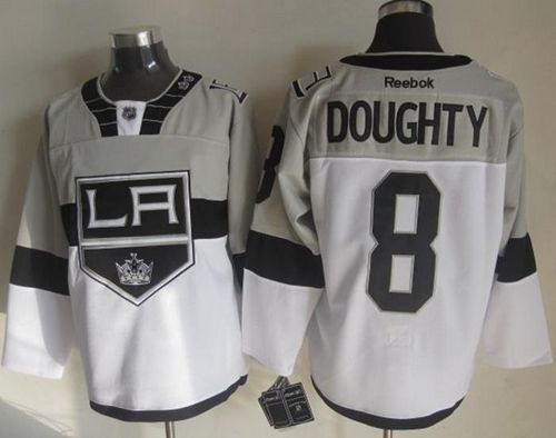 Kings #8 Drew Doughty White/Grey 2015 Stadium Series Stitched NHL Jersey