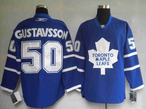 Maple Leafs #50 Jonas Gustavsson Stitched Blue NHL Jersey