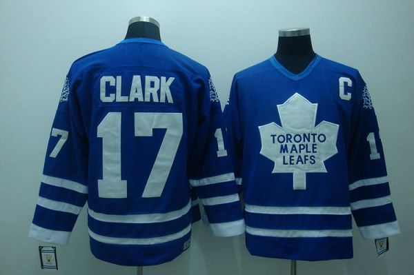 Maple Leafs #17 Wendel Clark Stitched Blue CCM Throwback NHL Jersey
