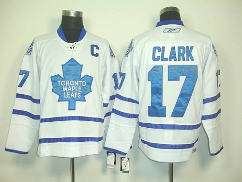 Maple Leafs #17 Wendel Clark White Stitched NHL Jersey