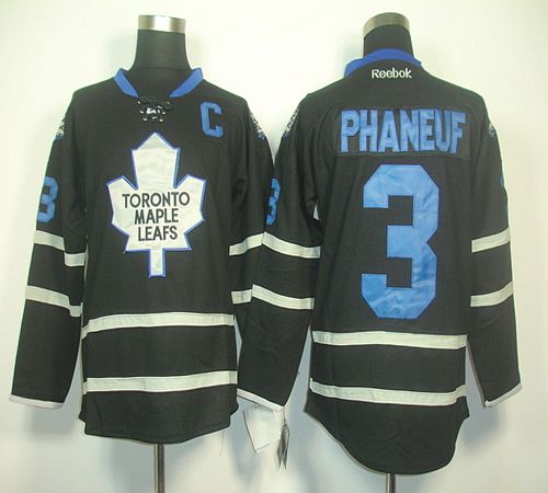 Maple Leafs #3 Dion Phaneuf Black Ice Stitched NHL Jersey