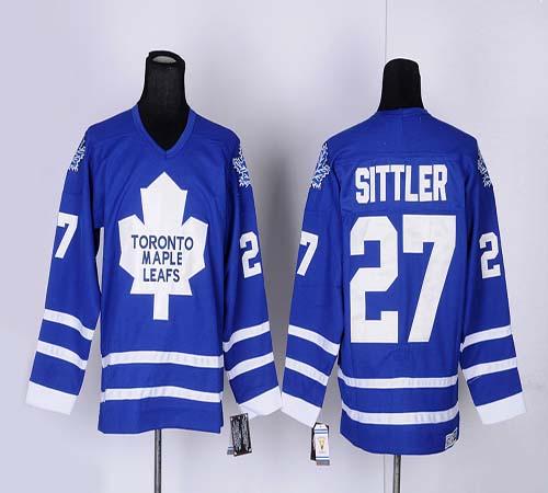 Maple Leafs #27 Darryl Sittler Blue Home Stitched NHL Jersey