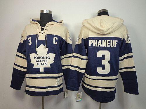 Maple Leafs #3 Dion Phaneuf Blue Sawyer Hooded Sweatshirt Stitched NHL Jersey