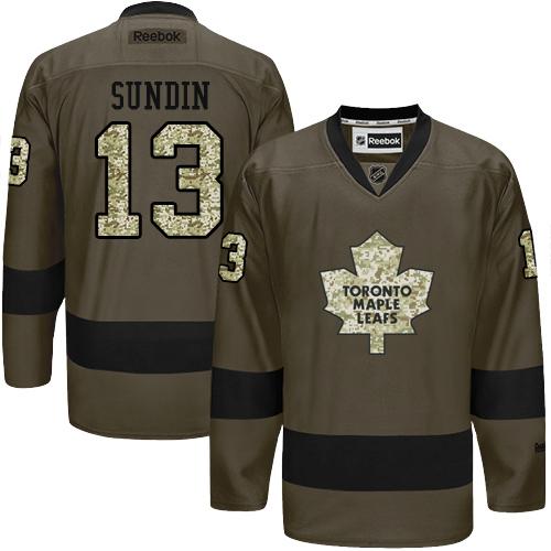 Maple Leafs #13 Mats Sundin Green Salute to Service Stitched NHL Jersey