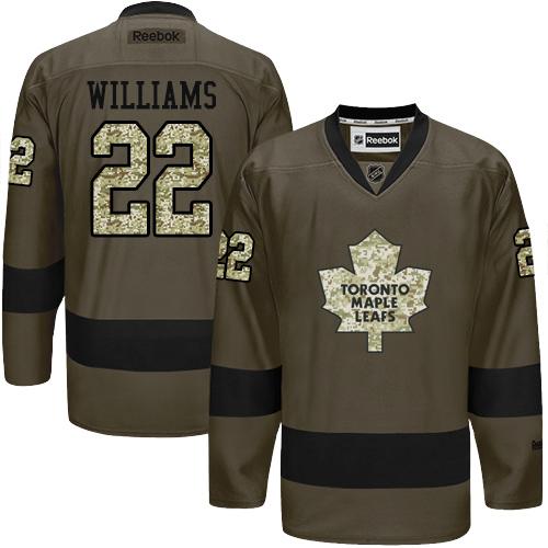 Maple Leafs #22 Tiger Williams Green Salute to Service Stitched NHL Jersey