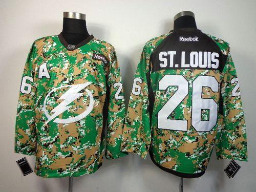 Lightning #26 Martin St.Louis Camo Veterans Day Practice Stitched NHL Jersey