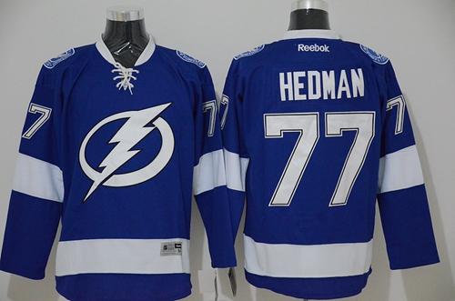 Lightning #77 Victor Hedman Blue Stitched NHL Jersey