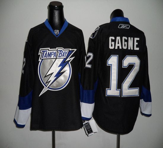 Lightning #12 Simon Gagne Black Stitched NHL Jersey