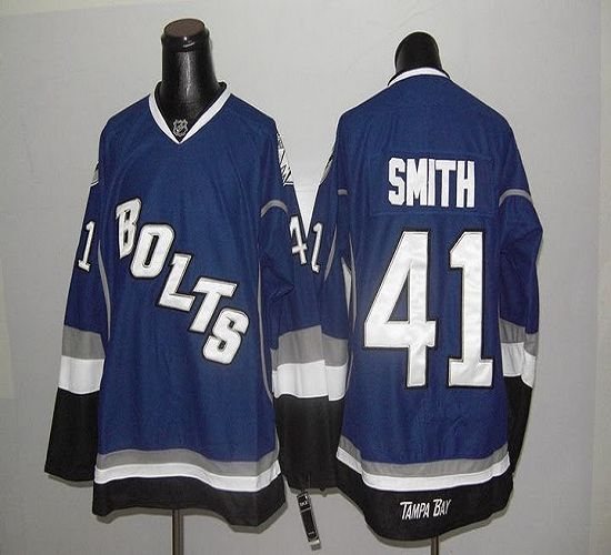 Lightning #41 Mike Smith Blue Third Stitched NHL Jersey