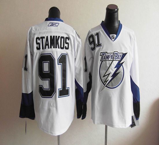 Lightning #91 Steven Stamkos White Stitched NHL Jersey