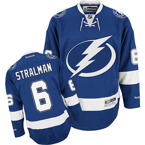 Lightning #6 Anton Stralman Blue Stitched NHL Jersey