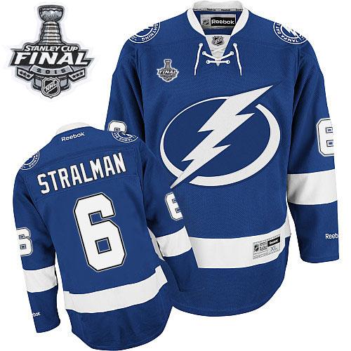 Lightning #6 Anton Stralman Blue 2015 Stanley Cup Stitched NHL Jersey