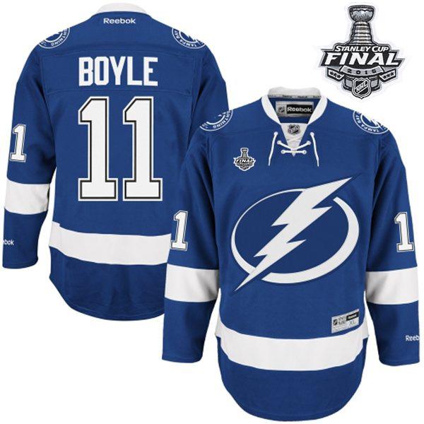 Lightning #11 Brian Boyle Blue 2015 Stanley Cup Stitched NHL Jersey