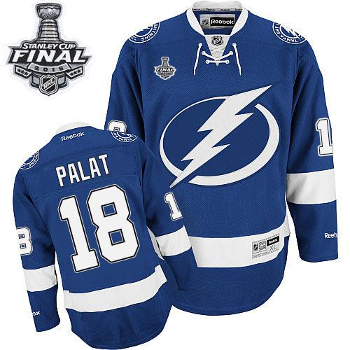 Lightning #18 Ondrej Palat Blue 2015 Stanley Cup Stitched NHL Jersey