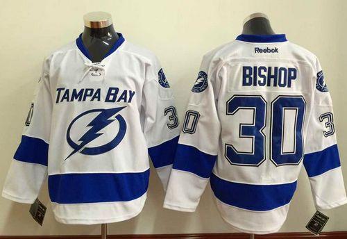 Lightning #30 Ben Bishop White Stitched NHL Jersey