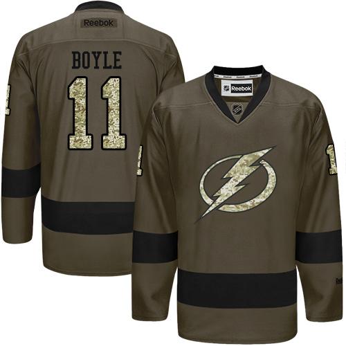 Lightning #11 Brian Boyle Green Salute to Service Stitched NHL Jersey