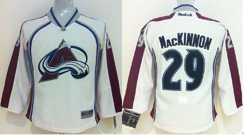 Avalanche #29 Nathan MacKinnon White Stitched Youth NHL Jersey