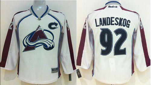 Avalanche #92 Gabriel Landeskog White Stitched Youth NHL Jersey