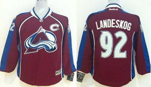 Avalanche #92 Gabriel Landeskog Red Stitched Youth NHL Jersey