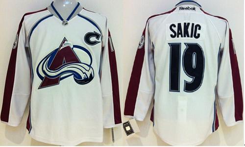Avalanche #19 Joe Sakic White Stitched Youth NHL Jersey