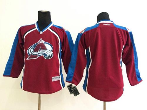 Avalanche Blank Red Stitched Youth NHL Jersey
