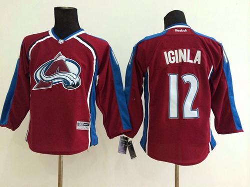Avalanche #12 Jarome Iginla Red Stitched Youth NHL Jersey