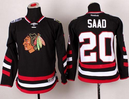 Blackhawks #20 Brandon Saad Black 2014 Stadium Series Stitched Youth NHL Jersey